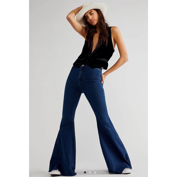Free People Denim - Free People Just Float On Flare Jeans in Rich Blue Size 29